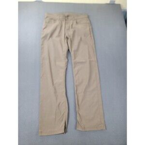 prAna Pants Mens 34x32 Brown Slim Fit Performance Travel Hiking 5 Pocket Casual
